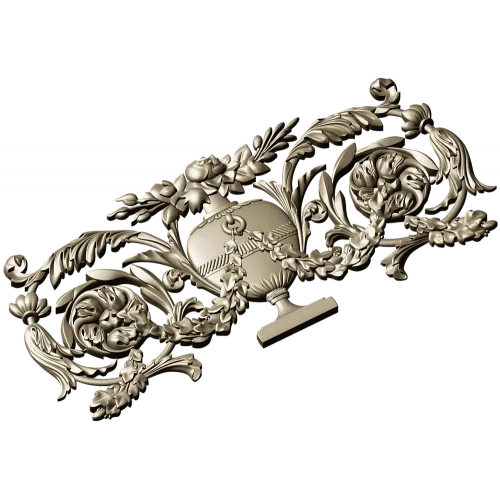 Neoclassical Urn Cartouche - STL 3D Model for CNC