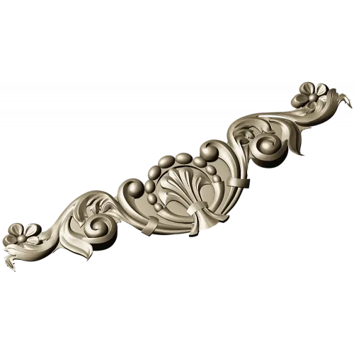 Baroque acanthus applique - STL 3D model for CNC