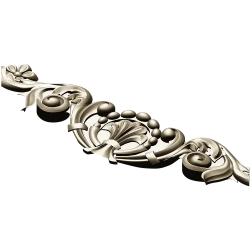 Baroque acanthus applique - STL 3D model for CNC