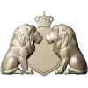 Regal Twin Lions Crest - STL 3D model for CNC carving