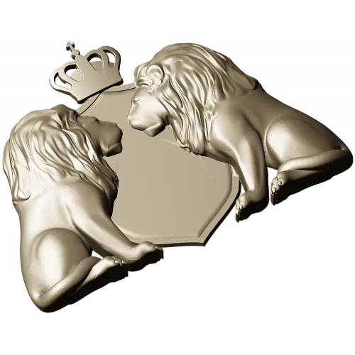 Regal Twin Lions Crest - STL 3D model for CNC carving