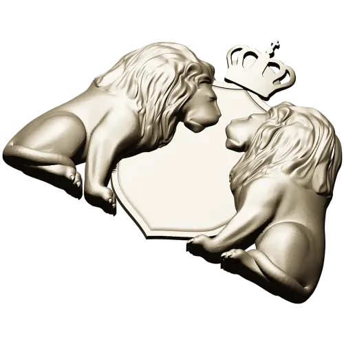 Regal Twin Lions Crest - STL 3D model for CNC carving
