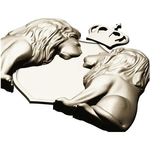 Regal Twin Lions Crest - STL 3D model for CNC carving