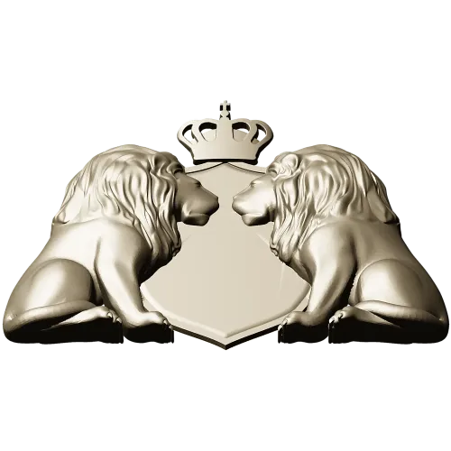 Regal Twin Lions Crest - STL 3D model for CNC carving