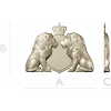 Regal Twin Lions Crest - STL 3D model for CNC carving