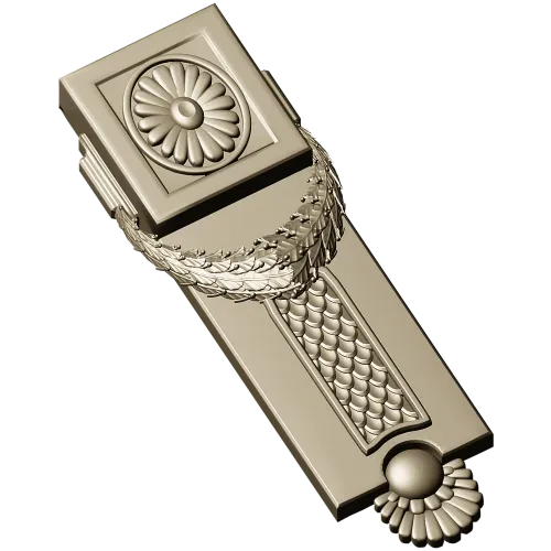 Classical Rosette Laurel Vertical Applique STL
