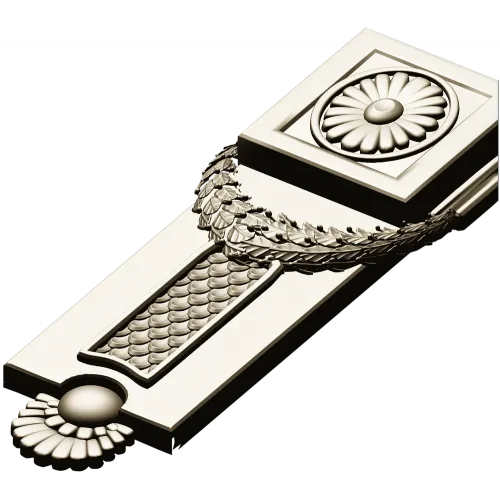 Classical Rosette Laurel Vertical Applique STL