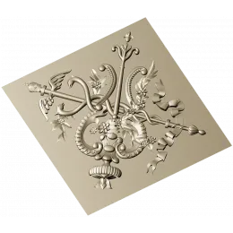 Heraldic Caduceus Cartouche