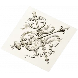 Heraldic Caduceus Cartouche