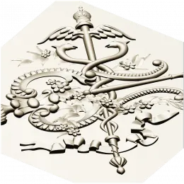 Heraldic Caduceus Cartouche