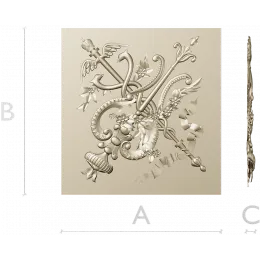 Heraldic Caduceus Cartouche