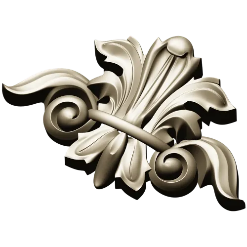 Акантовый декоративный картуш - 3D модель STL для ЧПУ