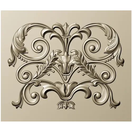 Baroque Acanthus Relief Panel STL for CNC