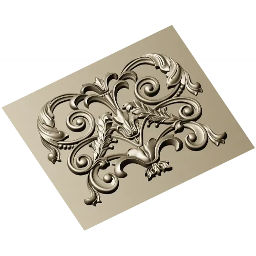 Baroque Acanthus Relief Panel STL for CNC