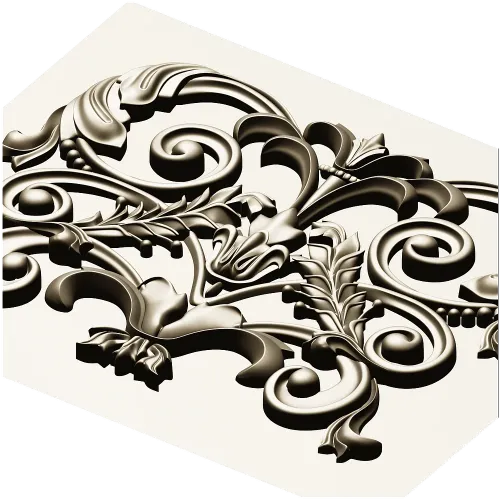 Baroque Acanthus Relief Panel STL for CNC