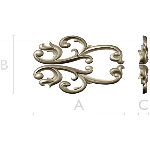 Acanthus Scroll Decorative STL for CNC Milling