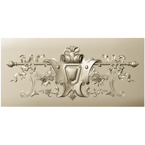 Heraldic Floral Cartouche - STL 3D model for CNC panel