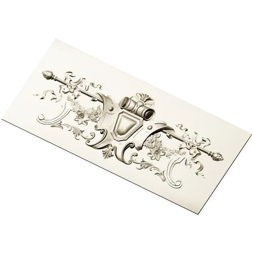 Heraldic Floral Cartouche - STL 3D model for CNC panel