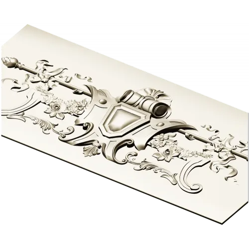 Heraldic Floral Cartouche - STL 3D model for CNC panel