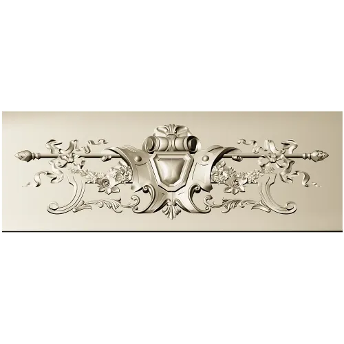 Heraldic Floral Cartouche - STL 3D model for CNC panel