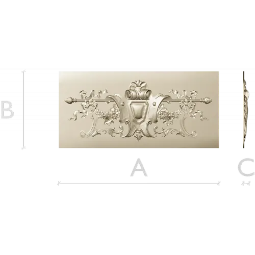 Heraldic Floral Cartouche - STL 3D model for CNC panel