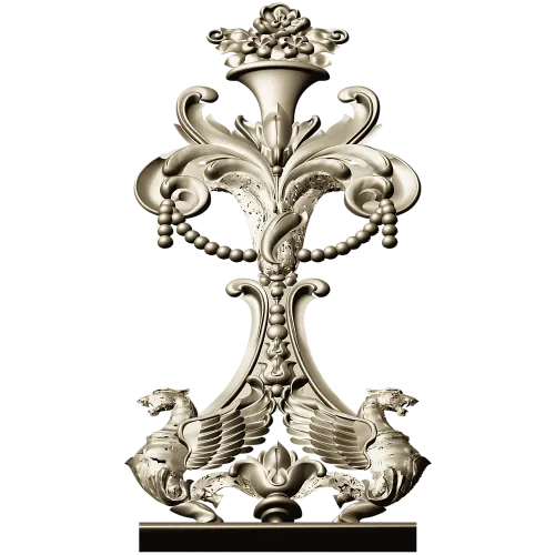 Навершие вензель с грифонами - 3D модель STL для ЧПУ