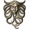 Horned Maiden Decorative Relief STL
