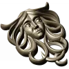 Horned Maiden Decorative Relief STL