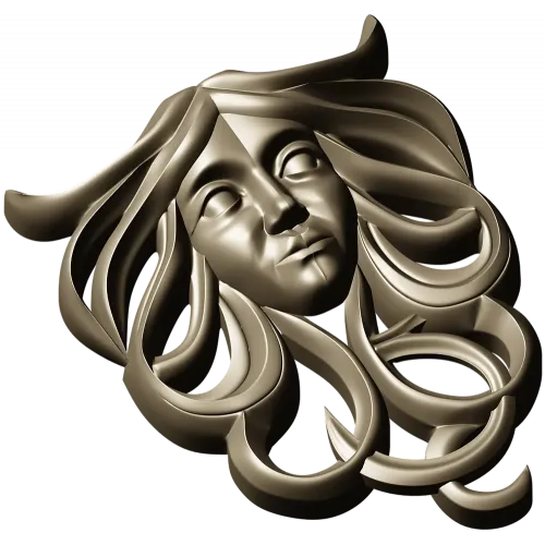 Horned Maiden Decorative Relief STL