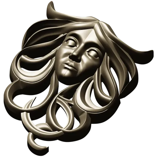 Horned Maiden Decorative Relief STL