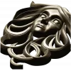 Horned Maiden Decorative Relief STL