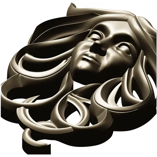 Horned Maiden Decorative Relief STL