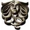 Horned Maiden Decorative Relief STL