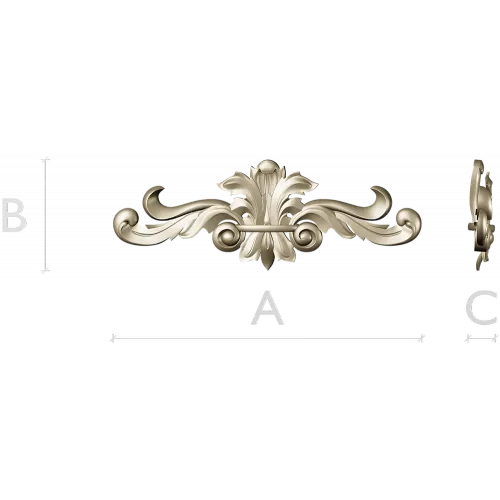 Ornamental Acanthus Applique STL for CNC