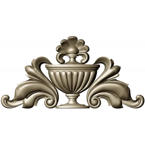 Classical Acanthus Urn Cartouche - STL 3D Model for CNC