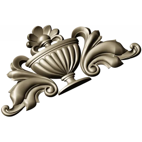 Classical Acanthus Urn Cartouche - STL 3D Model for CNC