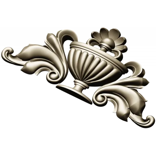 Classical Acanthus Urn Cartouche - STL 3D Model for CNC