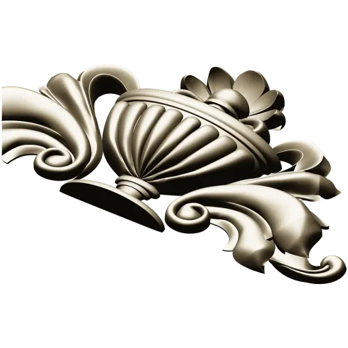 Classical Acanthus Urn Cartouche - STL 3D Model for CNC