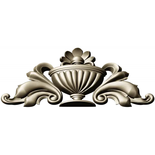 Classical Acanthus Urn Cartouche - STL 3D Model for CNC