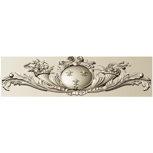 Regal Medallion Floral Cartouche - STL 3D model for CNC milling