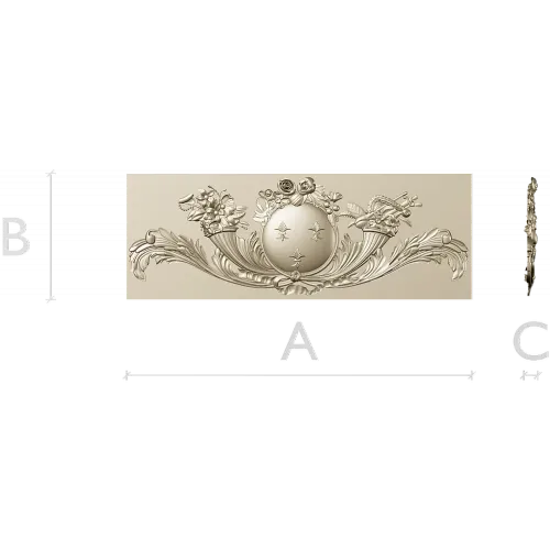 Regal Medallion Floral Cartouche - STL 3D model for CNC milling