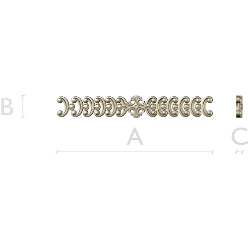Baroque C-Scroll Border - STL 3D model for CNC