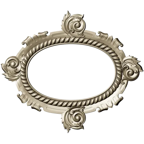 Ornate Oval Cartouche STL - Decorative Frame 3D Model for CNC