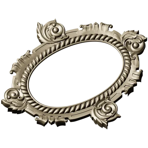 Ornate Oval Cartouche STL - Decorative Frame 3D Model for CNC
