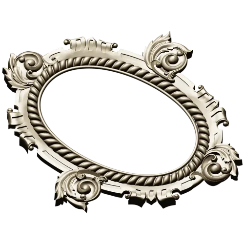 Ornate Oval Cartouche STL - Decorative Frame 3D Model for CNC