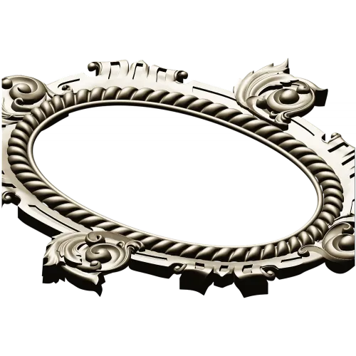 Ornate Oval Cartouche STL - Decorative Frame 3D Model for CNC