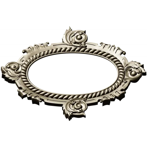 Ornate Oval Cartouche STL - Decorative Frame 3D Model for CNC