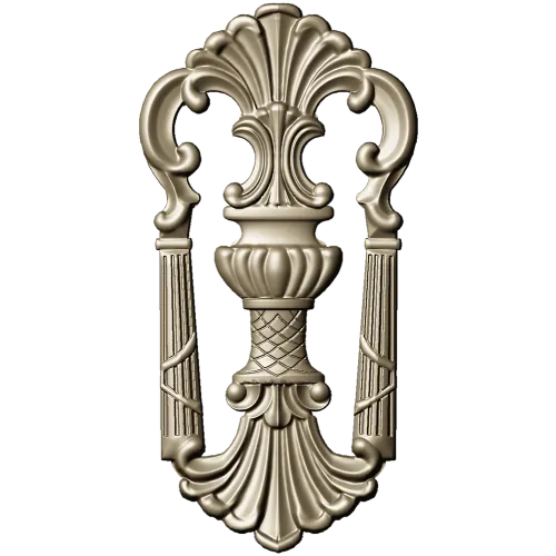 Regal shell cartouche - detailed STL 3D model for CNC