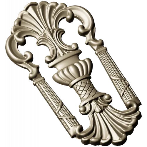 Regal shell cartouche - detailed STL 3D model for CNC