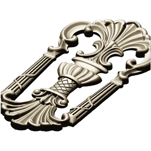 Regal shell cartouche - detailed STL 3D model for CNC